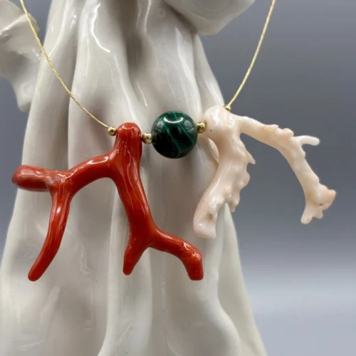 Girocollo in Oro, Coralli e Malachite