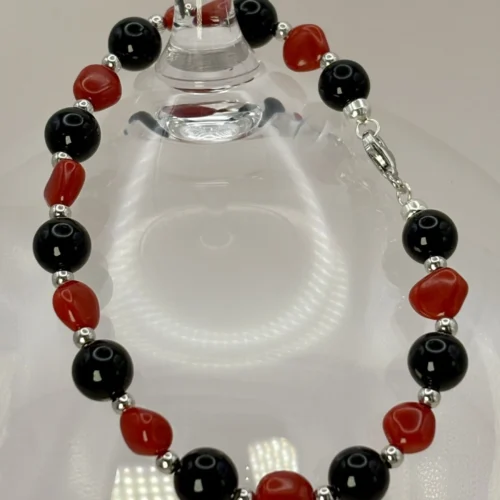 Bracciale in Onice, Corallo e Argento 16 IMG 0640