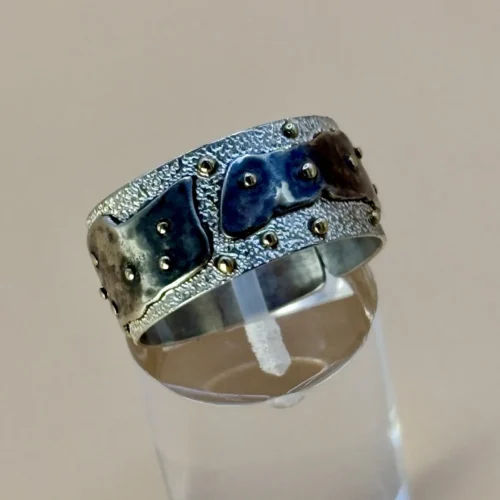 Anello Fascia in Argento e Oro