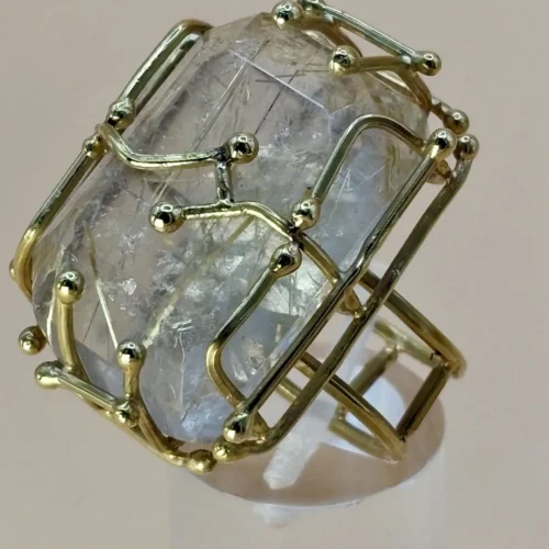 Anello in Oro e Quarzo Rutilato