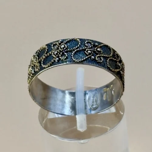 Anello Fascetta in Filigrana, Oro e Argento